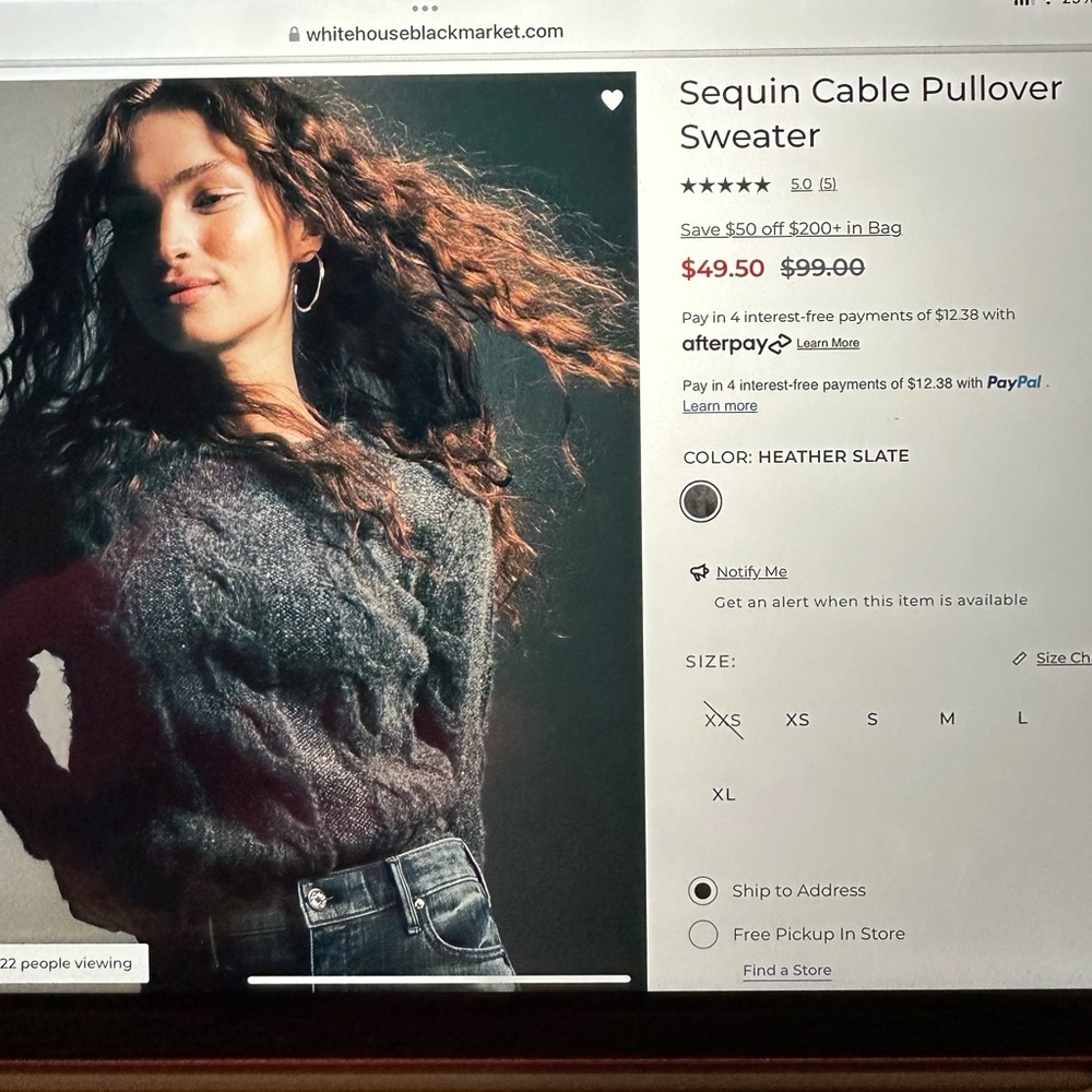 Sequin Cable Pullover Sweater - image 4